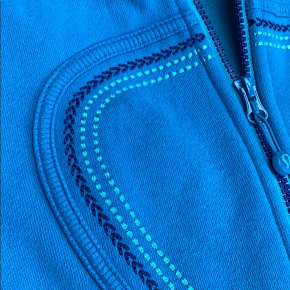 Blue Scuba Hoodie with Embroidery - Picture 6 of 6